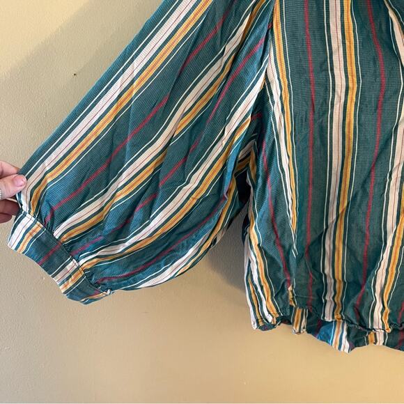 MAEVE BY ANTHRO cropped ballon sleeve blouse M - Picture 4 of 4